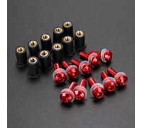 Tornillos Parabrisas Compatible Con Suzuki GSX150 GSX1250 GSX1250F GSX1300 GSX1300BK GSX1400 Para GSX-S1000GT Carenado Kit Pernos Tornillos Tuercas Arandelas Hexagonales(Red)