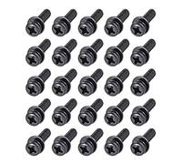 Tornillos Phillips M4 x 30 mm de acero al carbono con cabeza cilíndrica combinados con arandela de resorte y arandelas planas, 25 unidades