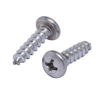 Tornillos Phillips para madera de cabeza plana de acero inoxidable 10 x 1 pulgada (paquete de 100), acero inoxidable 18-8 (304) de grado comercial, resistente a la corrosión, elige el tamaño Bolt