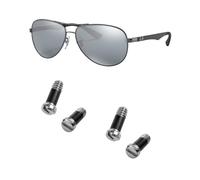 Tornillos plateados de repuesto para kit de reparación de lentes de sol Aviator RB8313 8301 88307 8303 (juego de 4), destornillador (plateado)
