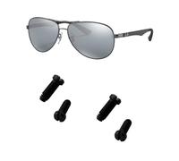 Tornillos plateados de repuesto para kit de reparación de lentes de sol Aviator RB8313 8301 88307 8303 (juego de 4), destornillador (negro)