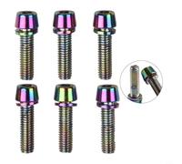 Tornillos Potencia Bicicleta M5x18mm Violeta para resistencia | Procesado , paso de rosca tight, fuerza superior, ideal MTB y ruta, 6 unidades(G)