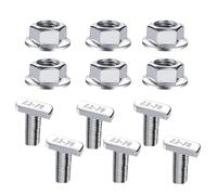 Tornillos Ranura En T, 12 piezas, Tornillos de Cabeza de Martillo M8x20, con tuercas en T y tuercas de brida, Acero Inoxidable 304, para carril de montaje solar fotovoltaico, Plata