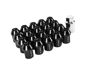 Tornillos Rueda Compatible Con Chevrolet 20 Tuercas De Rueda M12 X 1,5 De 1.378 In 6061 De Aleación De Aluminio De Extremo Cerrado(Black)