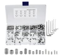 Tornillos sin cabeza hexagonal M2.5 M3 M4 M5 M6 M8 Grub Screws de acero inoxidable Surtido Kit con llave Allen 300 piezas