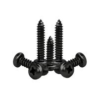 Tornillos,Tornillo de rosca, 50 tornillos autorroscantes de cabeza redonda, M1.2, .4, .7, M2, ., .6, M3, .5, M4, acero al carbono, con cruzada negra(3mm,M4 x 50Pieces)