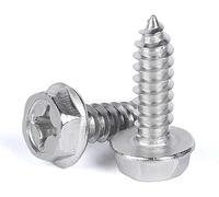 tornillos, tornillos de acero inoxidable, Tornillos autorroscantes hexagonales de acero inoxidable 304, cabeza de cruz, clavos for madera, M3, M4, M5, M6, 10, 20 o 50 unidades(M3x16 50pcs)