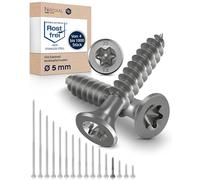 Tornillos Torx para madera 5 x 30 mm, acero inoxidable V2A, tornillos para madera aglomerada, 30 mm de largo, 10 unidades, tornillos de acero inoxidable para madera A2