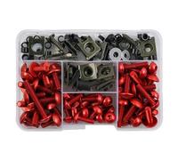 Tornillos Y Pernos para Carenado De Motocicleta para Piaggio Vespa GTS 300 Tuercas Clips De Fijación Tornillos para Carrocería Parabrisas Tornillos Kit De Tornillos De Carenado(Rojo)
