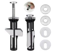 Tornillos y pernos universales para asiento de inodoro, 2 accesorios para asiento de inodoro fijación de bisagra de liberación rápida fácil de instalar, kit de repuesto para asientos de inodoros