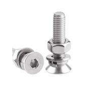 Tornillos y tuercas hexagonales de cabeza plana con arandelas, acero inoxidable 304, M2, 0,5, M3, M4, M5, M6, M8, M10.(16mm,M2.5 30sets)