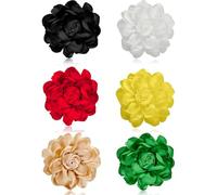 Tornito 6 broches de rosas y alfileres de tela con diseño de flores, pinzas para el pelo, para bodas, fiestas, bailes, banquetes, vestidos, accesorios para mujer, amarillo, blanco, rojo, negro, azul