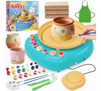Torno de Alfarería para Niños 6-12 Años, Kit con Arcilla de Secado al Aire