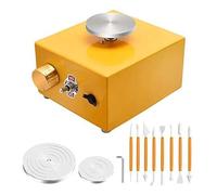 torno de alfarero, Herramientas de arcilla y mini llave inglesa, máquina eléctrica for cerámica, ideal for principiantes, niños, adultos enseñanza escolar(Yellow)