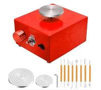 torno de alfarero, Herramientas de arcilla y mini llave inglesa, máquina eléctrica for cerámica, ideal for principiantes, niños, adultos enseñanza escolar(Red)
