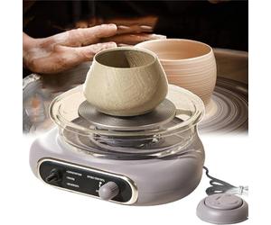 torno de alfarero, Máquina moldeadora de cerámica con control velocidad ajustable y pedales pausa Herramientas for modelar arcilla Ejercita la concentración los niños(Gray)