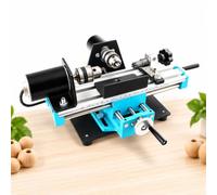 Torno De Metal, Mini Torno De Sobremesa De 400 W Y 7000 Rpm, Taladro Para Torneado De Cuentas De Madera Diy Con 7 Velocidades Ajustables Y Motores Duales, Contrapunto De Aluminio