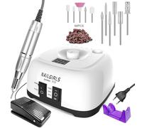 Torno de Uñas Profesional 35000RPM,NAILGIRLS 11 en 1 Torno para Uñas Acrilicas,Torno Electrico para Uñas con Pantalla y Pedal,Baja Vibración Torno Profesional para Uñas Tornos para Manicura y Pedicura