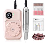 Torno de Uñas Recargable Profesional: Madenia 45000RPM Inalambrico Lima de Uñas Electrica, Portátil USB Torno para Uñas de Gel Acrílico Manicura y Pedicura para Salón y Uso en Casa (Rosa)