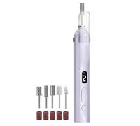 Torno eléctrico para uñas - Fresadora recargable silenciosa con luz LED, eléctrico para uñas | Para casa, viaje, salón, pies, cutículas, mujeres, hombres, manicura, profesional