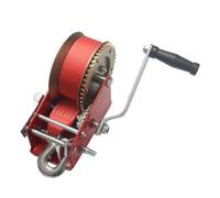 Torno manual Torno manual chapado de 3000 libras, torno de cuerda de nailon galvanizado de color rojo moldeado por pulverización