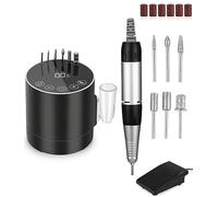 Torno para Uñas 35000 RPM, Lima de Uñas Profesionales, Set de Manicura y Pedicura con Pedal y 6 Brocas, Torno Uñas, Lima Electrica Uñas, Molinillo de Uñas Eléctrico para Gel o Acrilicas