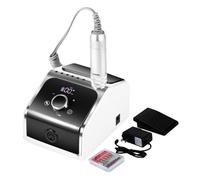 Torno para Uñas Eléctrico Profesional Lima de Uñas Eléctrica Portátil Recargable Drill para Uñas 35000 rpm Kit de Manicura y Pedicura Con Pedal + 6 Brocas Lima para Salón y Uso Doméstico-white