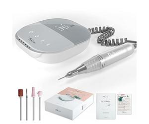 Torno Para Uñas JCMaster 35000 rpm, Pantalla LCD digital lima electrica uñas de gel acrílico, In uatro brocas, Sin ruido, sin vibraciones para el cuidado de las uñas, manicura y pedicura