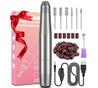 Torno para Uñas, Lima Eléctrica Uñas Profesional con 6 Brocas, 20000 RPM Motor Fuerte, Velocidad Ajustable, Potente Silencioso, Mini Kit de Manicura y Pedicura para Principiantes Tecnología de Uñas