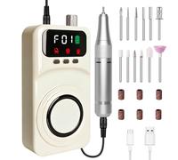 Torno para Uñas Profesional, 12 en 1 Lima Electrica Uñas, 40000RPM, Velocidad Ajustable, con pantalla LCD, Kit de Manicura y Pedicura Eléctrico para Salón DIY Principiantes Mujeres Niñas