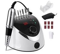 Torno para Uñas Profesional 35000 RPM Eléctrico Manicura Pedicura Lima de Uñas con 6 Brocas Pulidor Broca,Pedal,Pantalla LED Eléctrica del Taladro del Clavo para Salón DIY/Lima de Uñas Pedicura