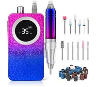 Torno para Uñas Profesional 35000RPM Pulidor Lima Electrica Uñas con 12 Cabezales de Pulido y 36 Cintas Abrasivas para Manicura y Pedicura,Salón DIY