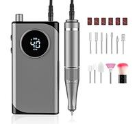 Torno para Uñas Profesional 40000RPM, Torno de Uñas Inalambrico Pulidor Lima Electrica Uñas Portatil para Semipermanentes Acrilicas Manicura y Pedicura, Baja Vibración, Salón DIY (gris)