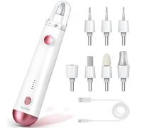 Torno para Uñas Recargable, CoziBB Pedicura y Set Manicura Sin Cables Profesional con 5 Velocidades y Luz LED, Taladro de Uñas Eléctrico Inalámbrico con 8 Accesorios, Set de Manicura para Salón DIY