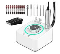 Torno para Uñas, Taladro Eléctrico De Uñas De 40000RPM, Juego De Taladro De Manicura Profesional Con Función De Memoria, Herramienta De Salón De Arte De Uñas, Juego De Pluma De Taladro De Uñas(Bianco)