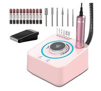 Torno para Uñas, Taladro Eléctrico De Uñas De 40000RPM, Juego De Taladro De Manicura Profesional Con Función De Memoria, Herramienta De Salón De Arte De Uñas, Juego De Pluma De Taladro De Uñas(Pink)