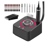 Torno para Uñas, Taladro Eléctrico De Uñas De 40000RPM, Juego De Taladro De Manicura Profesional Con Función De Memoria, Herramienta De Salón De Arte De Uñas, Juego De Pluma De Taladro De Uñas(Nero)