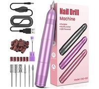 Torno para Uñas, Torno para Uñas Profesional 7 in 1, 20000 RPM Lima Eléctrica Uñas Seguro, Velocidad Ajustable, Potente Kit de Manicura y Pedicura Eléctrico para Salón DIY Principiantes Mujeres Niñas