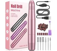 Torno para Uñas, Torno para Uñas Profesional 7 in 1, 20000 RPM Lima Eléctricas Uñas USB, Velocidad Ajustable, Conecta y Reproduce, Protable Kit de Manicura y Pedicura Eléctrico para Salón DIY