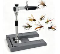 Torno Plegable para Atado de Moscas, rotatorio 360°, con Base Desmontable y Bolsa de Almacenamiento para fabricación de señuelos de Pesca