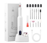 Torno Profesional Uñas Inalámbrico 18000 RPM - Lima Eléctrica 12 en 1 con Pantalla LCD y Carga USB-C, Base para 8 Brocas, Diseño Silencioso y Baja Vibración para Manicura Pedicura Casa y Salón