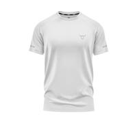 TORO ACTIVA Camisetas de Manga Corta para Hombre Entrenamiento Atlético Ajuste Que Absorbe la Humedad Secado rápido Logotipo Reflectante Camisetas Deportivas Tops Blanco