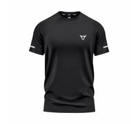 TORO ACTIVA Camisetas de Manga Corta para Hombre Entrenamiento Atlético Ajuste Que Absorbe la Humedad Secado rápido Logotipo Reflectante Camisetas Deportivas Tops Negro