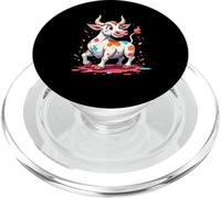 Toro de Caricatura Colorido con Salpicaduras de Pintura PopSockets PopGrip para MagSafe