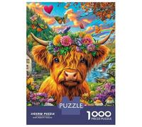 Toro de Las Tierras Altas Occidentales Puzzle 1000 Piezas para La Familia-Rompecabezas Difícil, Apto para Adultos Y Adolescentes A Partir De 14 Años 38x26cm/1000pcs