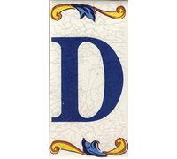 TORO DEL ORO Números casa. Numeros y Letras en azulejo. Calca cerámica. Estilo craquelé. Nombres y direcciones. Diseño Craquelé Grande 7,5x15 cms (Letra "D")