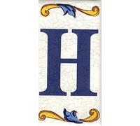 TORO DEL ORO Números casa. Numeros y Letras en azulejo. Calca cerámica. Estilo craquelé. Nombres y direcciones. Diseño Craquelé Grande 7,5x15 cms (Letra "H")