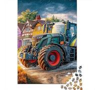 Toro en una Carretera Llena de Barro Puzzle De 1000 Piezas Escena Artística de Aldea Rural Puzzle Arte Entretenimiento Creativo Adultos Y Niños A Partir De 12 Año 38x26cm/1000pcs