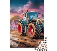 Toro en una Carretera Llena de Barro Puzzles 1000 Piezas Paisaje artístico de Granja Rural Puzzles Clásicos para Diversión Adultos Y Niños A Partir De 12 Año 38x26cm/1000pcs