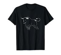 Toro español Camiseta gráfica económica, Hombre, Negro, XL